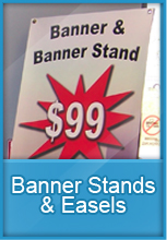 Banner stands and easels